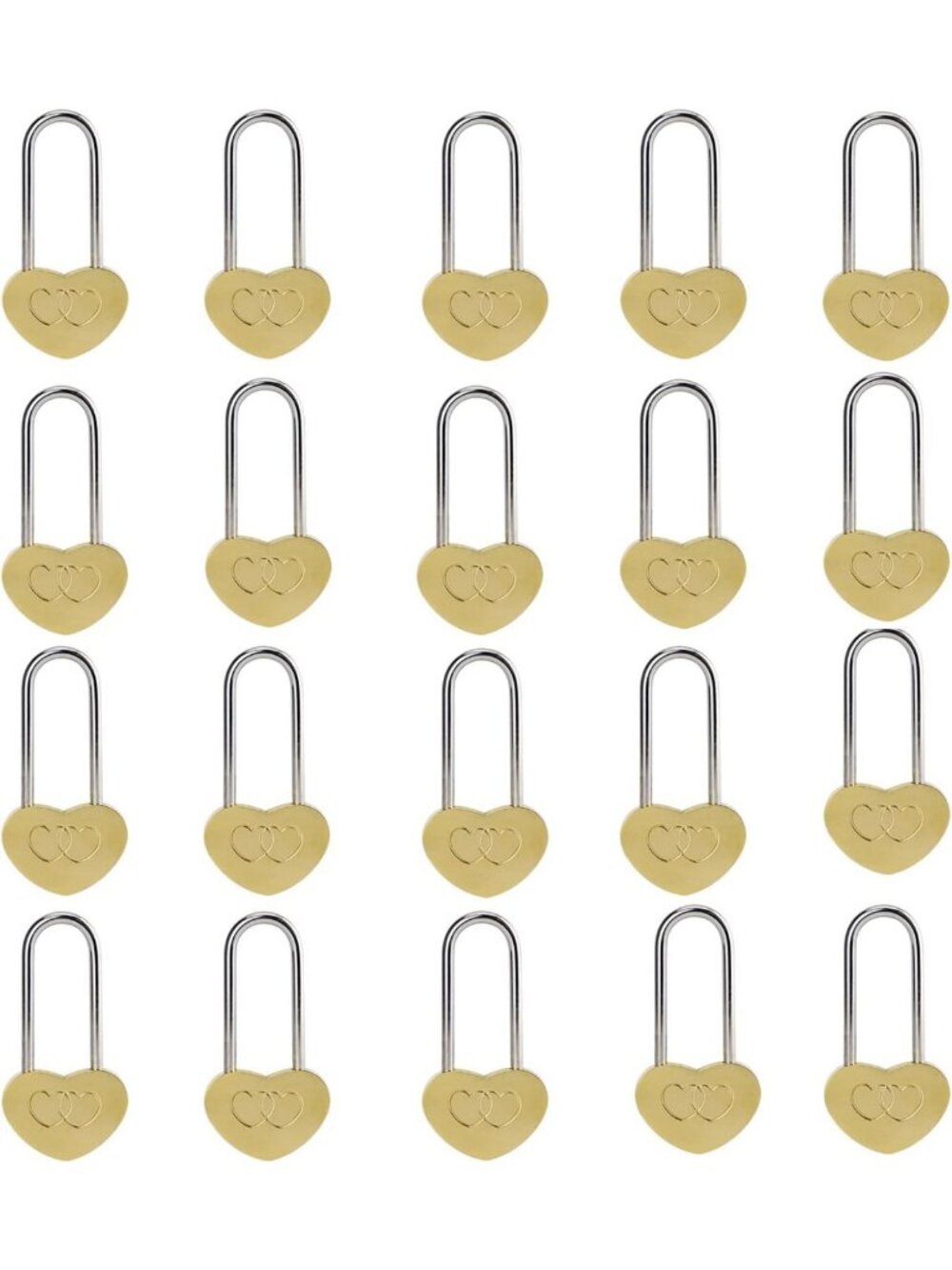 20 PCS 3.5" Heart Padlocks for Lovers - Wedding, Valentine's, Anniversary Gifts